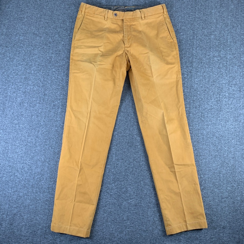 Suitsupply Pants Men 34x31 Yellow Chino Trousers Old Money Luxury
